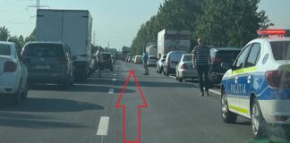 Staționare în coloană în caz de accident - centura de vest Ploiești